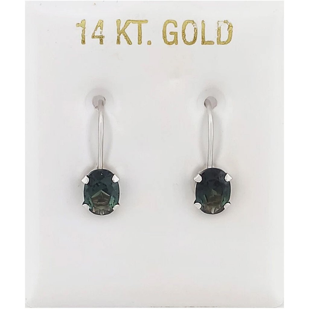 Genuine 2.38 Cts Tsavorite Dangling Earrings 14k White Gold